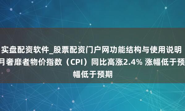 实盘配资软件_股票配资门户网功能结构与使用说明 1月奢靡者物价指数（CPI）同比高涨2.4% 涨幅低于预期