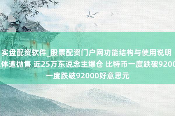 实盘配资软件_股票配资门户网功能结构与使用说明 加密货币集体遭抛售 近25万东说念主爆仓 比特币一度跌破92000好意思元